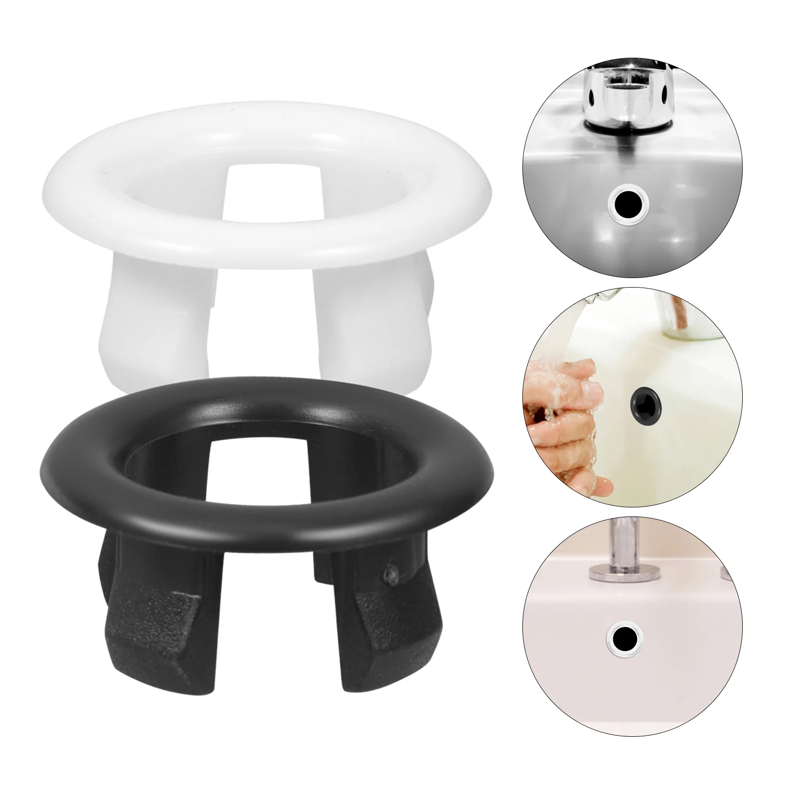 10pcs Bathroom Sink Overflow Ring Sink Overflow Hole Cover Bath Drain Cover Overflow Bathroom Sink Drain Trim Ring Bathtub