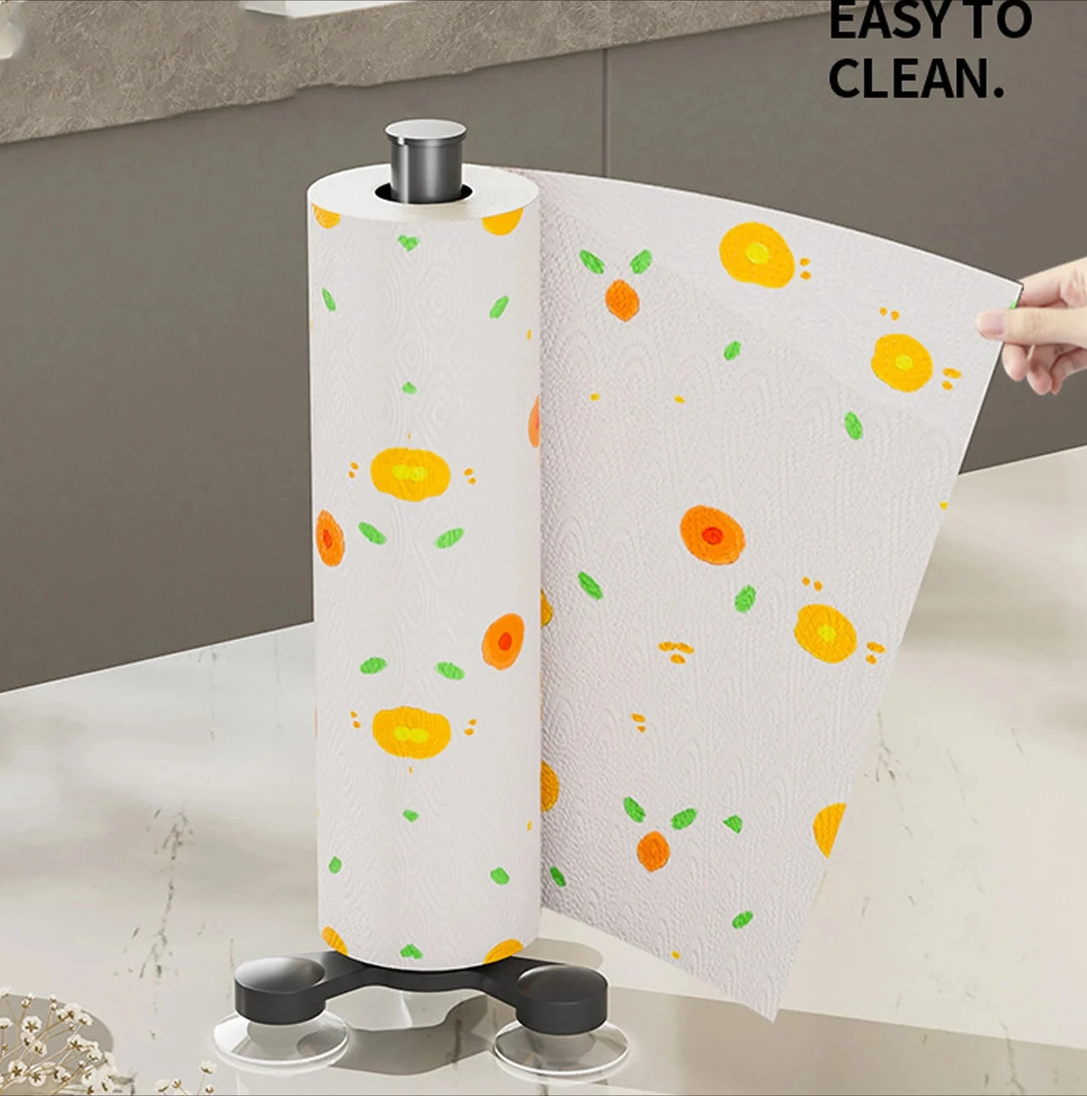 

for Kitchen and Bathroom Stainless Steel Stand Paper Towel Holder with Weighted Base Kitchen Roll Holder Paper Towel Dispenser