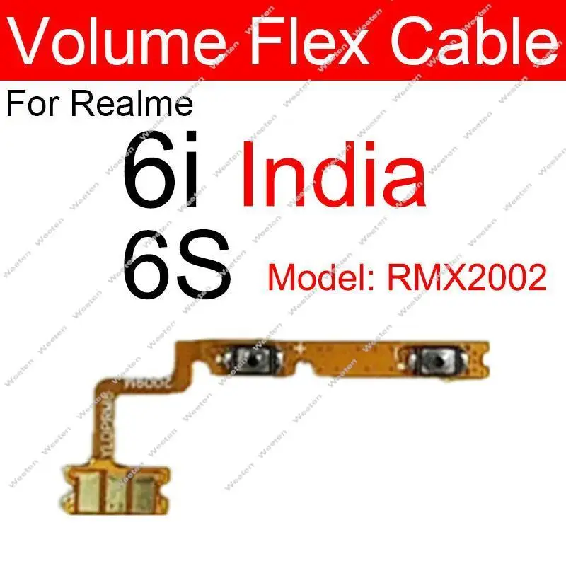 Power Volume Flex Cable For Realme 6 6i 6Pro 7 7i 7Pro 4G 5G Power Volume Side Key Button Flex Ribbon Replacement