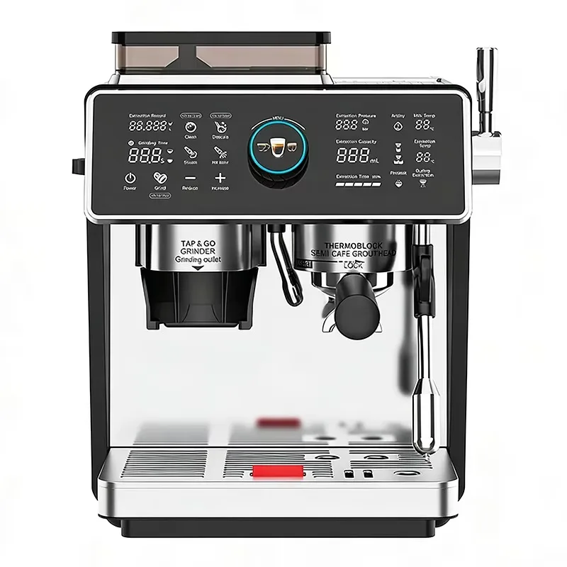 Digital Temperature Display Touch Control Panel Quick Heating Coffee Maker Semi Automatic Espresso Machine