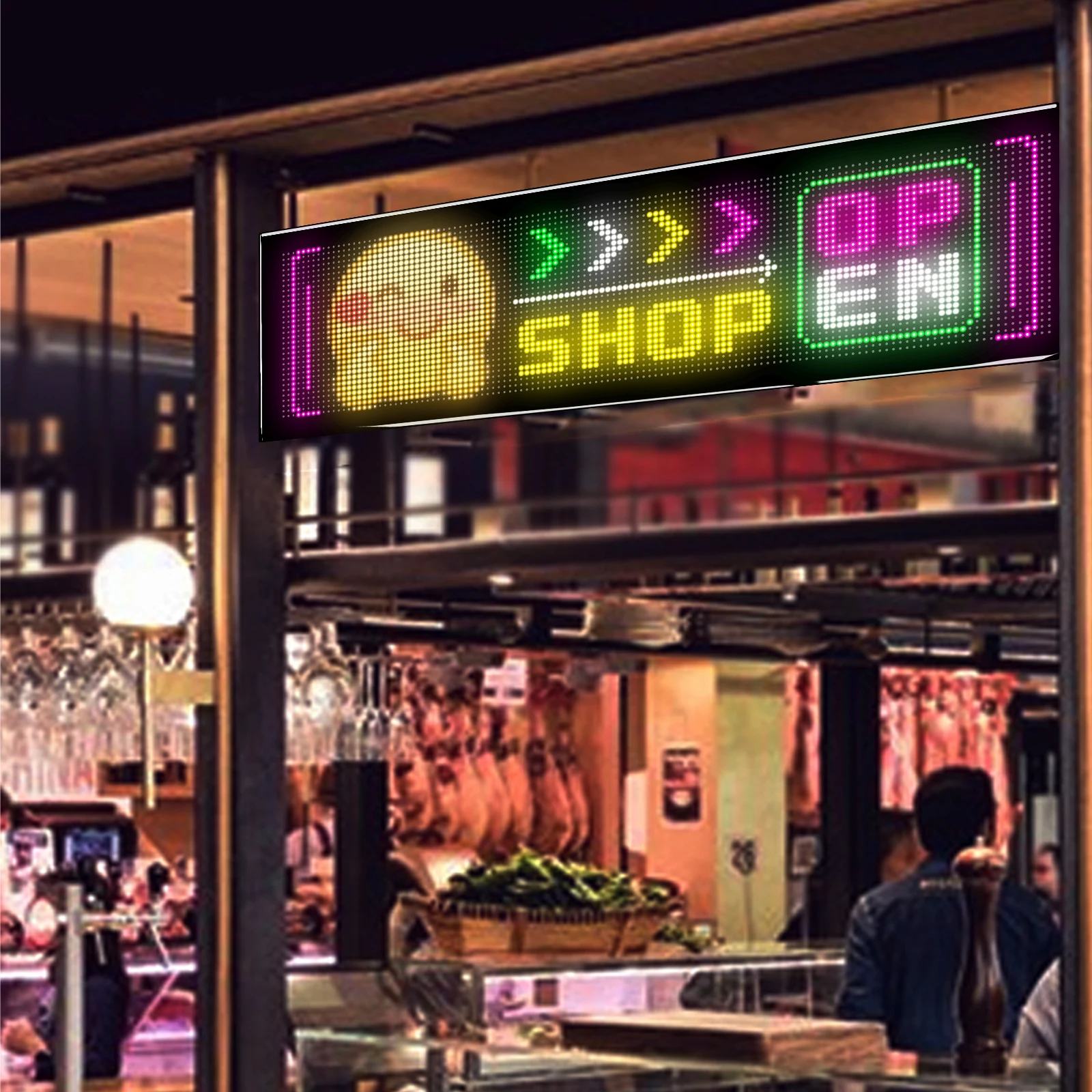 32*128 63*20cm Programmable LED Smart Matrix Panel Scrolling Information Flexible LED Display USB 5v Waterproof LED Window Sign