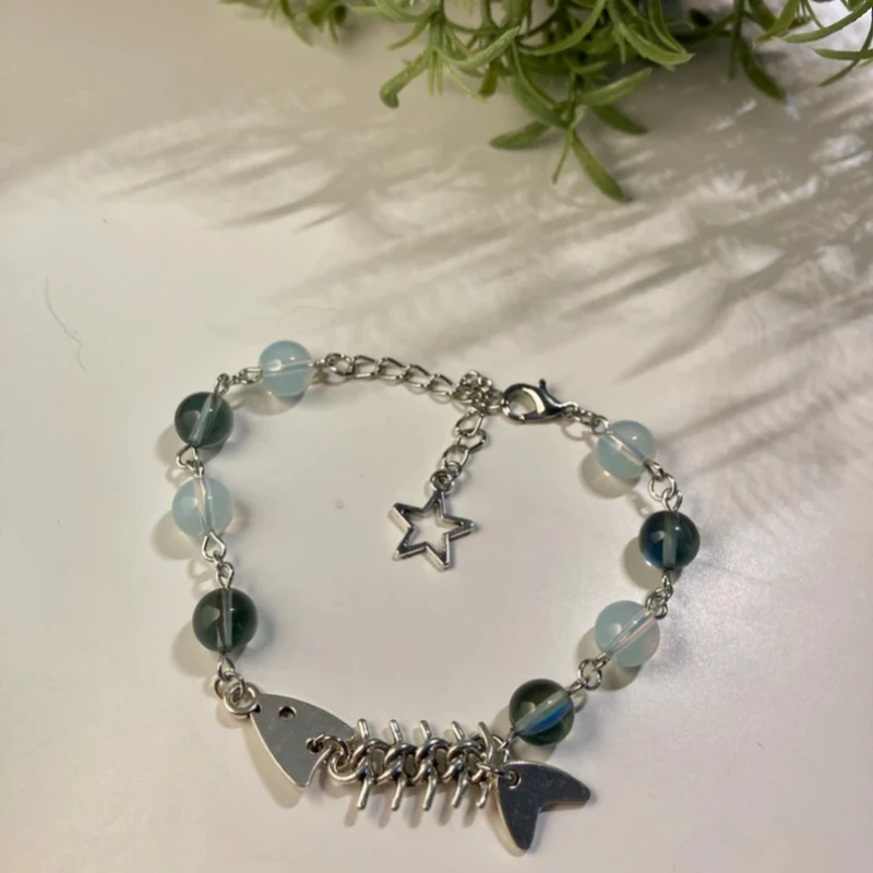 Bracciale con perline a lisca di pesce |