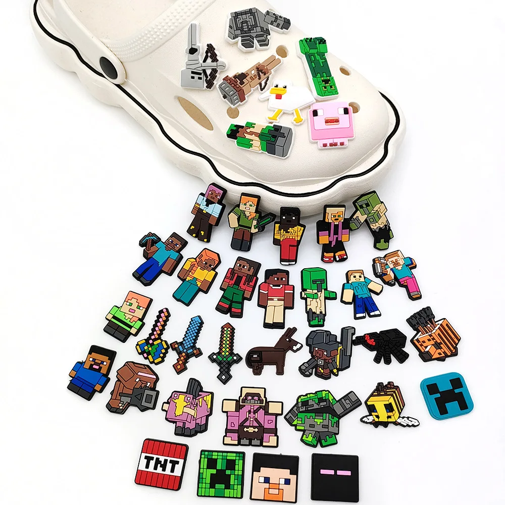 18-50pcs Hot Toys World Shoe Charms Game Summer ​for Shoe Accessories for Classic Clog Shoe Decoration Fit Wristband Kids Gifts image 6