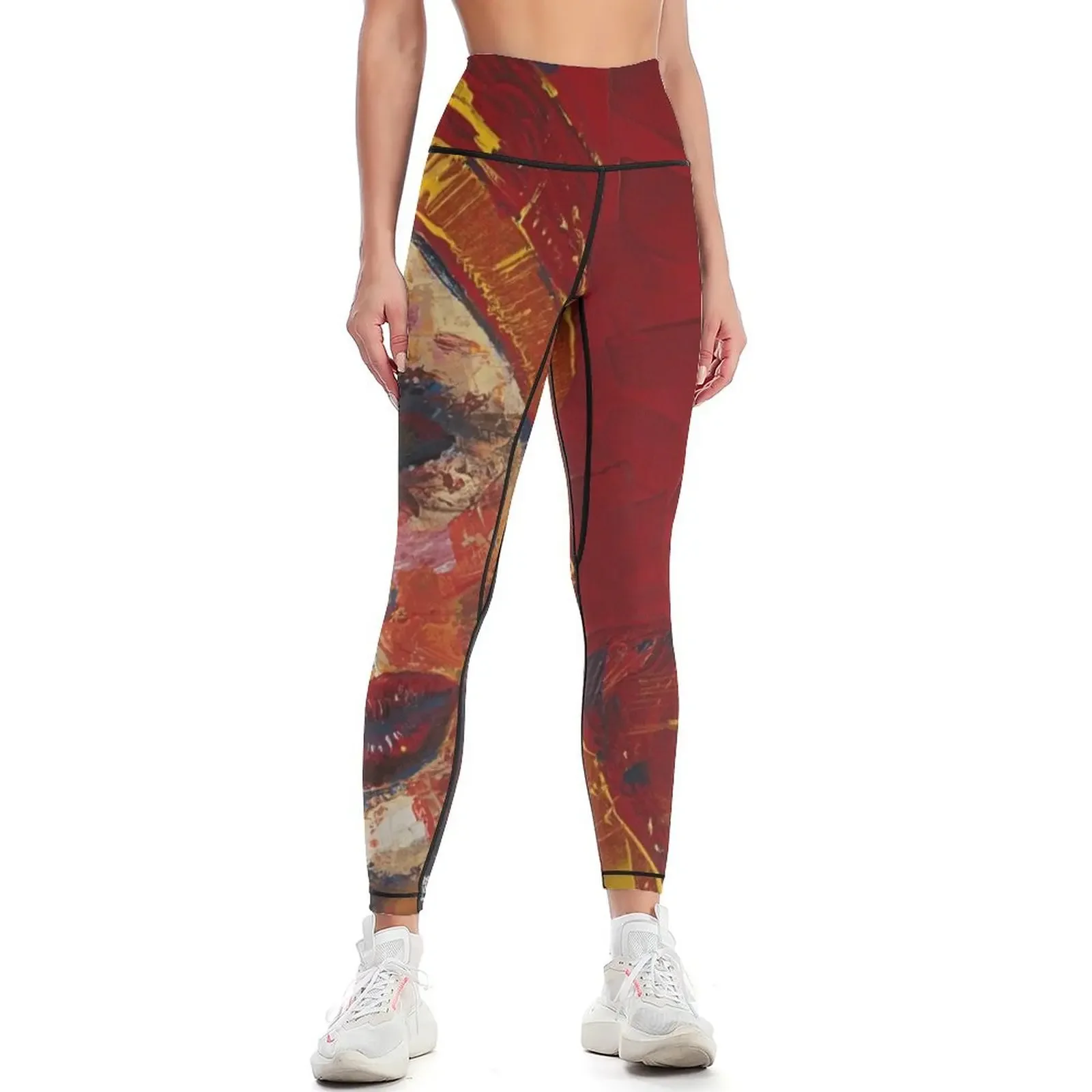 

Close Your Eyes red Leggings sporty woman gym Female legging pants Womens Leggings