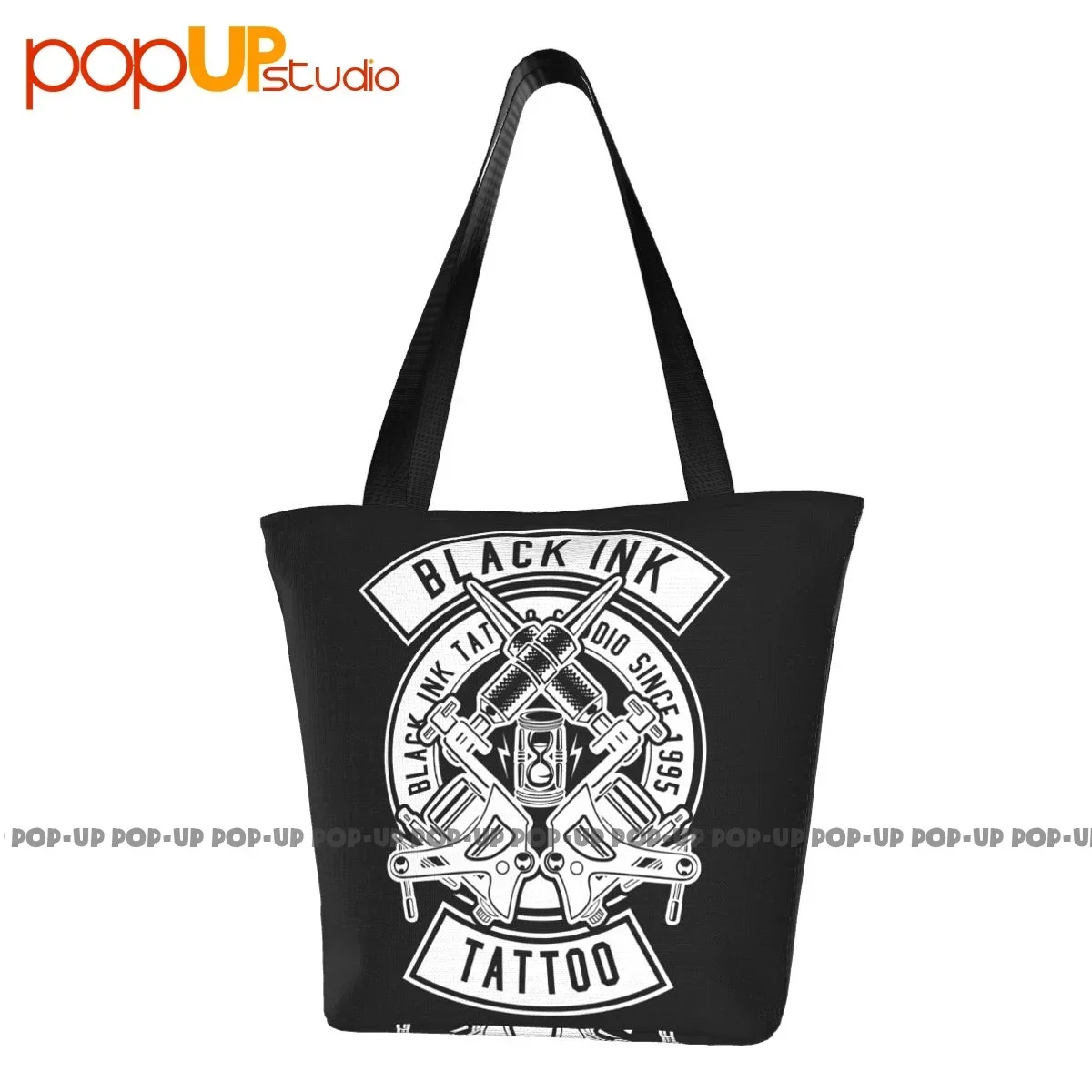 

Черные чернила Tattoo Studio Забавные сумки Большая сумка Сумка для покупок Кошельки для покупок