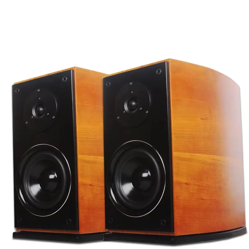 

Vofull High End White Piano Painting Round Home Bookshelf Speakers