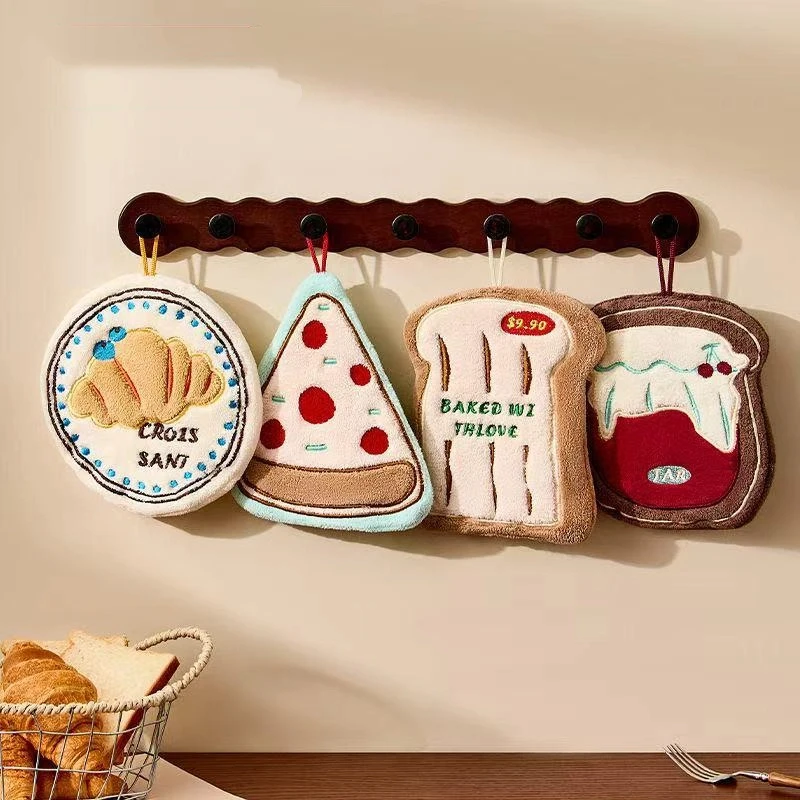 Kitchen Hand Towel Bathroom Absorbent Hand Towel Wall Hanging Cloth Thickened Handkerchief For Kitchen Hand Towel Cleaning Cloth