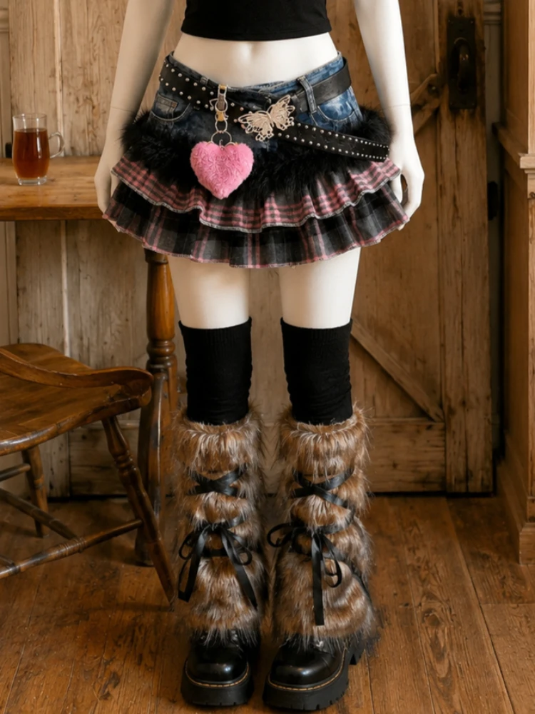 Lolita Y2K Gothic Harajuku Lace Knee-Length Leg Warmers Women Cute Flare Leg Socks Leg Cover Trendy Street Cosplay Boot Socks