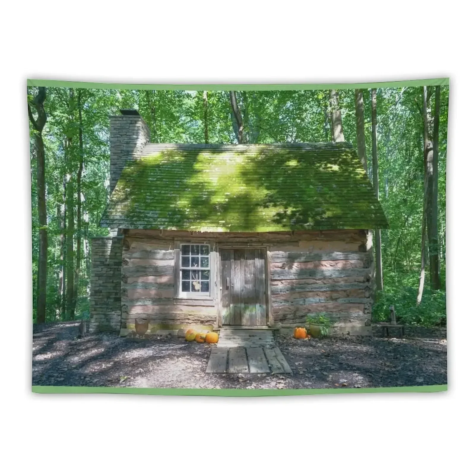 Rustic Cabin in the Woods Tapestry Hanging Wall Room Decoration Korean Style Wallpaper Tapestry