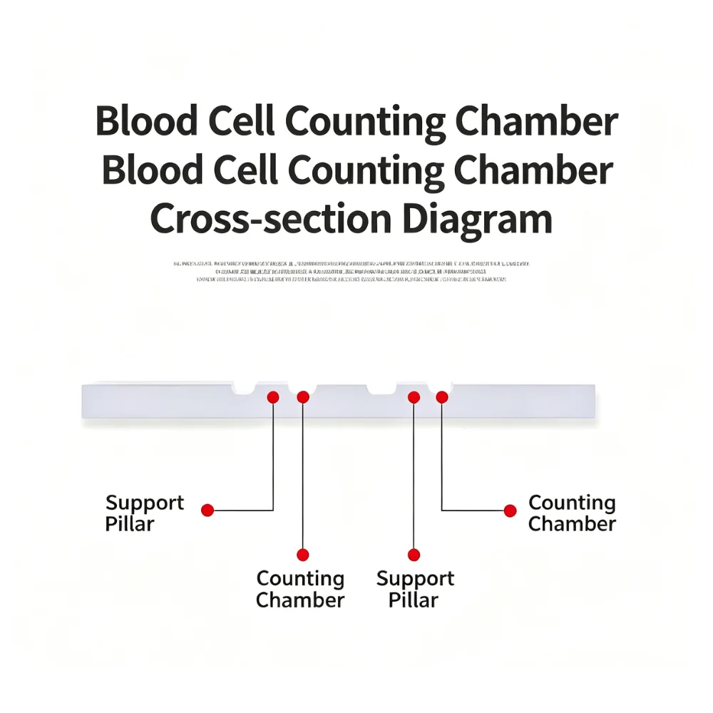 Improved Neubauer Hemocytometer for Lab Use - Scientific Platelet Counter Cell Counting Board Accurate Microscopic Sample Analyz