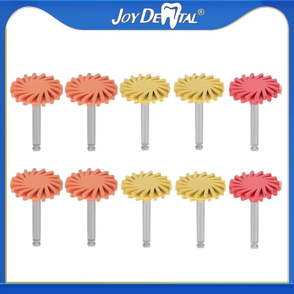 10 Pcs/Pack JOY DENTAL Composite Polishing Wheel Polishing for Composite Ceramic  Shank Diameter RA 2.35 mm 135℃ Autoclavable