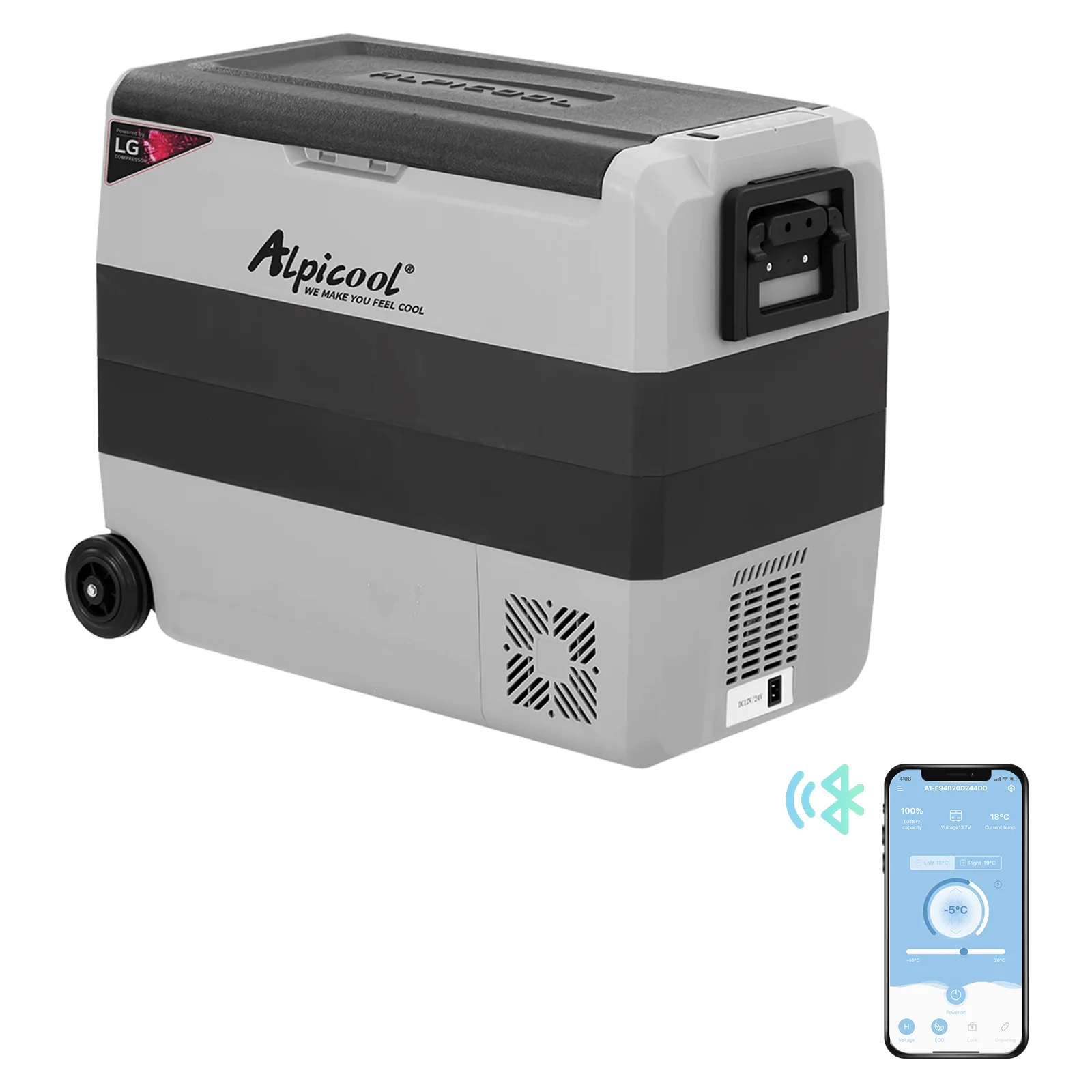 Alpicool LGT60 Dual Temperature Control 12-Volt-Kühlschrank 53 Quart tragbarer Autokühlschrank mit Gefrierfach (-4 ° F~68 ° F) für LKW, Wohnmobil