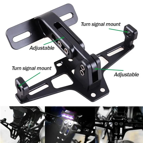 Marco para matrícula CNC para Honda Suzuki Yamaha Kawasaki, accesorios para motocicleta, soporte para matrícula, luz LED