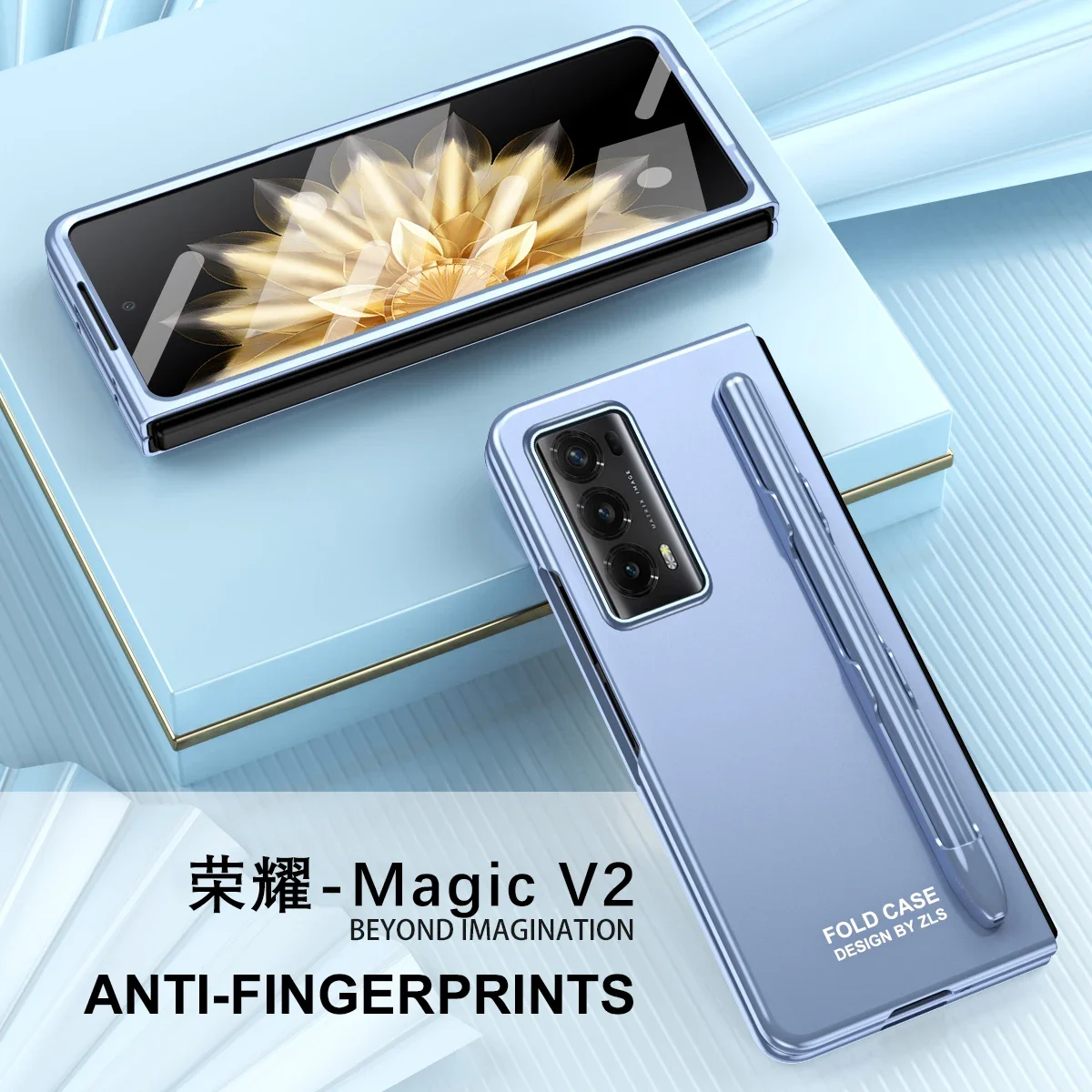 For Honor Magic V2 Phone Case 360 Full Coverage AG Frosting Cover Comes With Glass Front Film Ultra-light And Ultra-thin