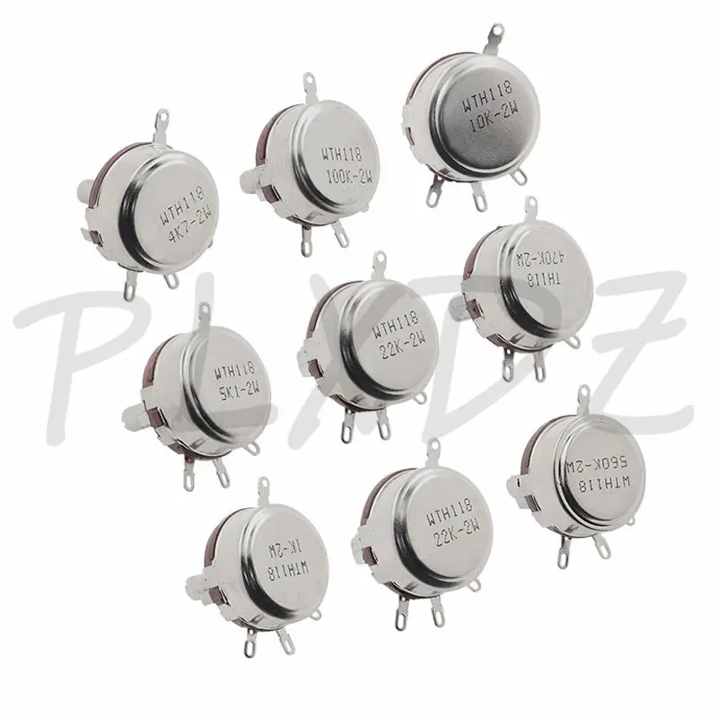 10PCS WTH118-1A 2W carbon film potentiometer 470R 1K 2.2K 3.3K 4.7K 5.1K 5.6K 6.8K 10K 22K 33K 47K 100K 220 330 470K 560K 1M ohm