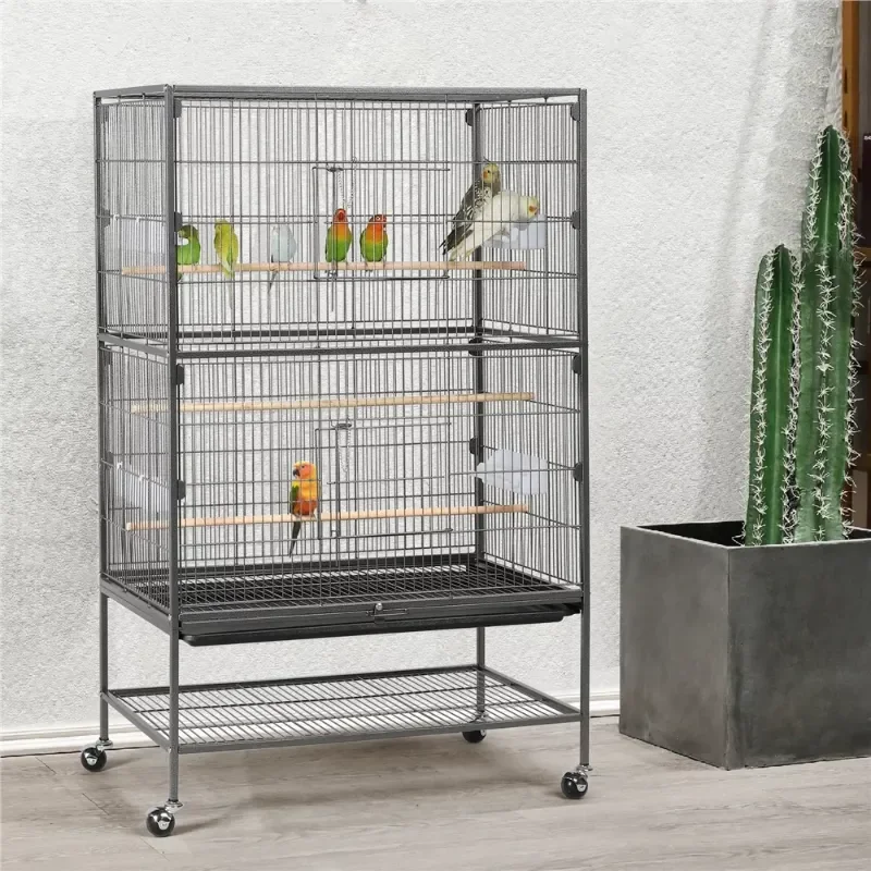 

52inch Bird Parrot Cage for Parrot Parakeet Finches,Black bird cages bird cage cover bird nest bird cage decoration