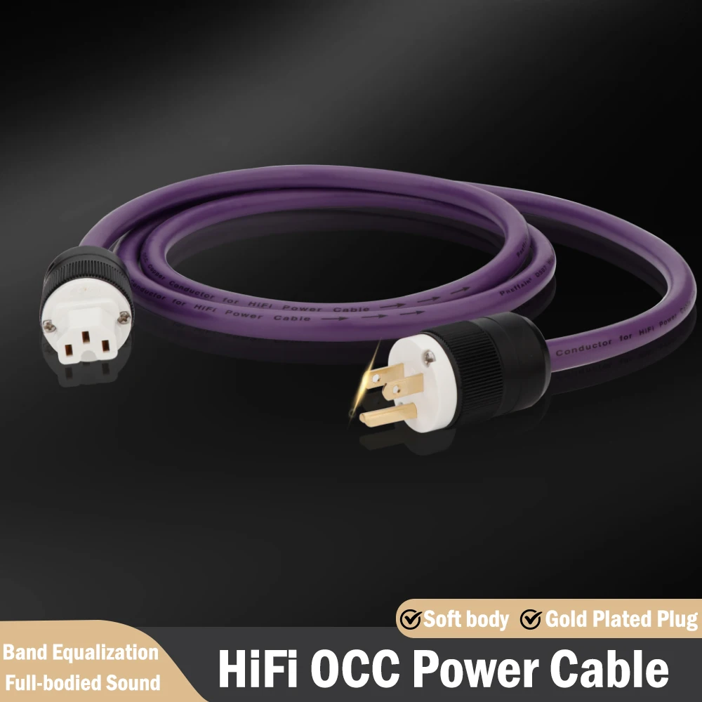 

Hifi 5N OCC Power Cord Cable With EU/US SCHUKO Power Cable EUR Power plug hifi Power Cord Cable For DVD CD AMP