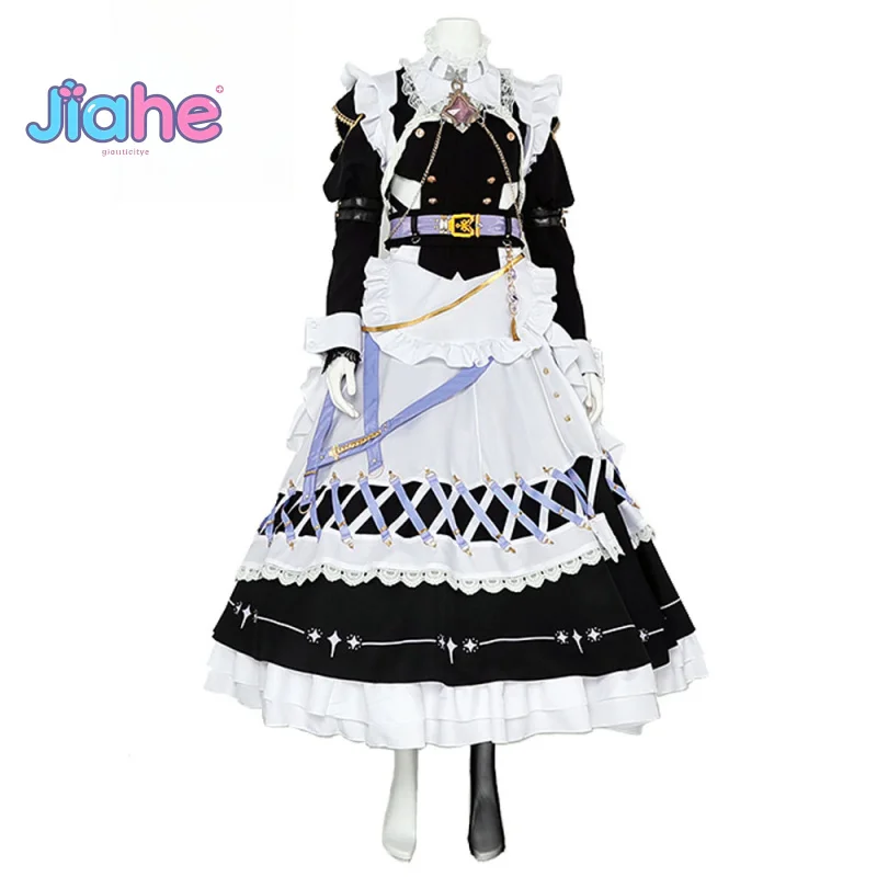 Juego Nu: disfraz de Cosplay de hoja de Carnaval, disfraz de Halloween, Carnaval, dulce vestido de sirvienta, accesorios, conjunto de accesorios, uniforme de hoja Lolita para hombre y mujer