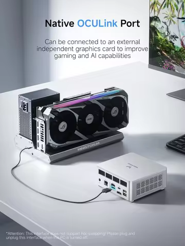 MINISFORUM AMD Ryzen AI 9 HX 370 AI X1 370 255 Mini PC R7 255 OCuLink 2*USB4 Built-in Dual Speaker Gaming Desktop Computer WiFi7
