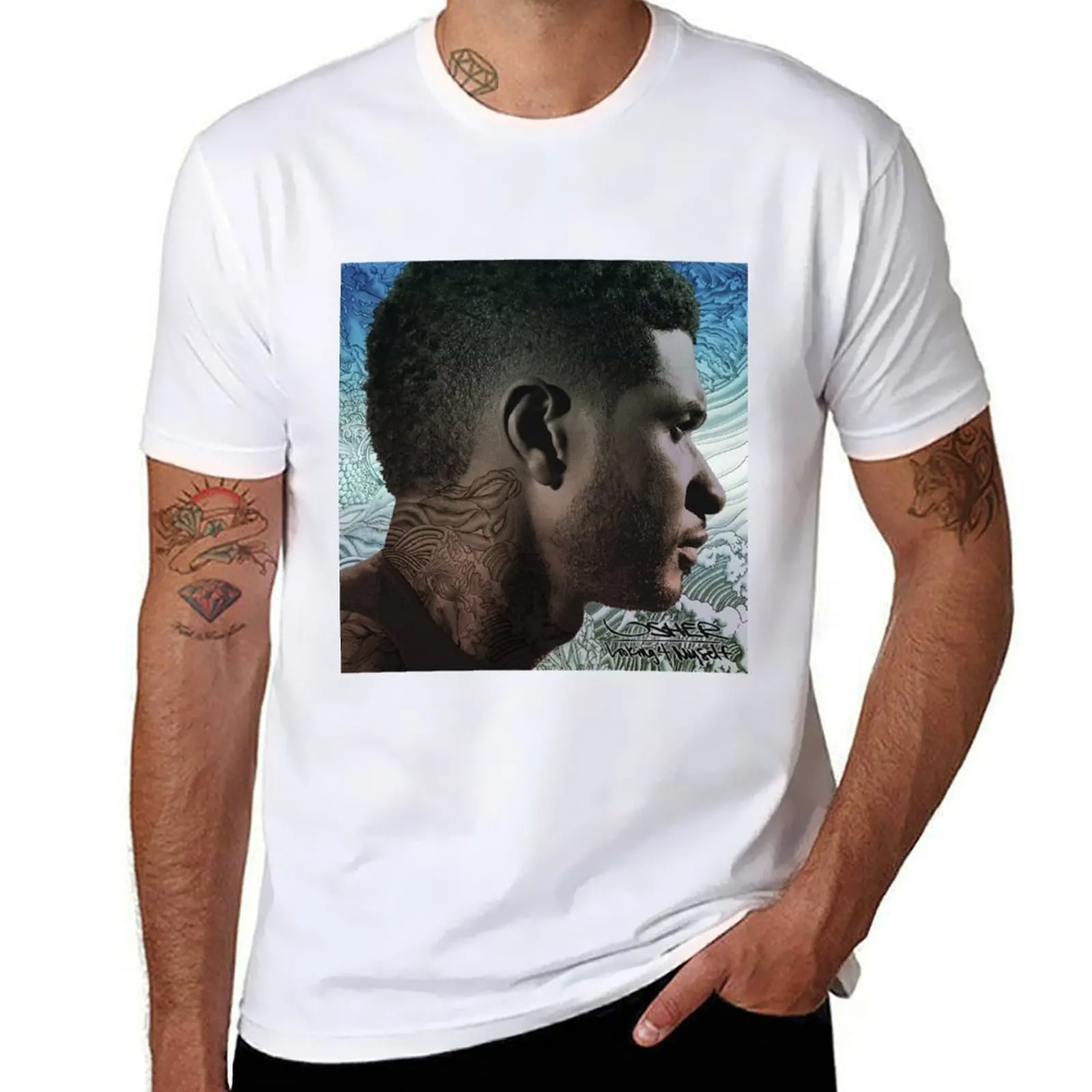 

Looking 4 Myself Usher T-Shirt black cotton t-shirt plain for man package man t shirt luxury T-Shirt