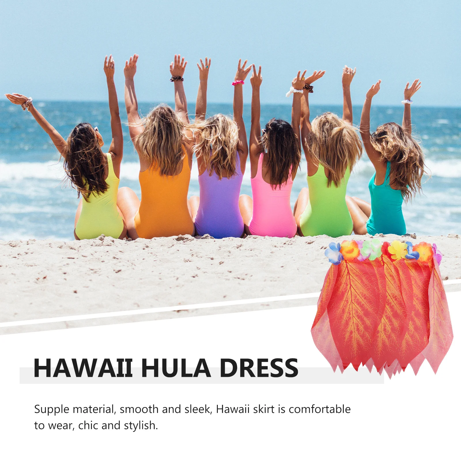 تنورة عشبية مقلدة خفيفة الوزن هاواي هولا زي للنساء البالغات مهرجان أداء الحفلات ديكور عتيق موضوع لوا