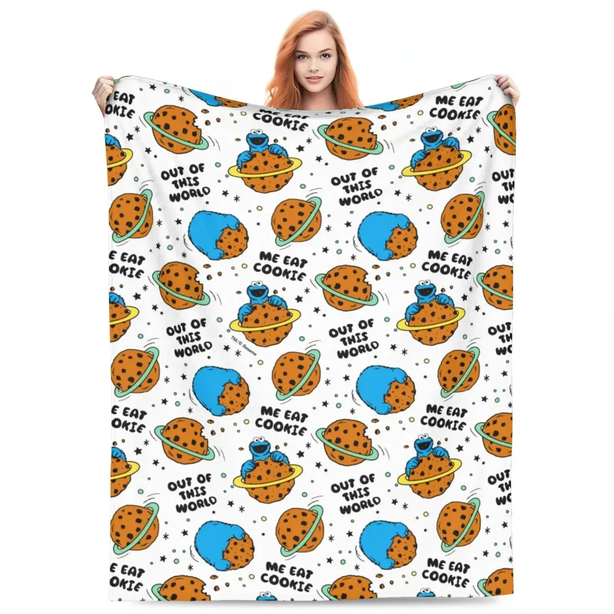 Cute Cookies Monsters Merch Blankets Flannel Home Throw Blankets Comfortable Super Warm for Couch Bedspread