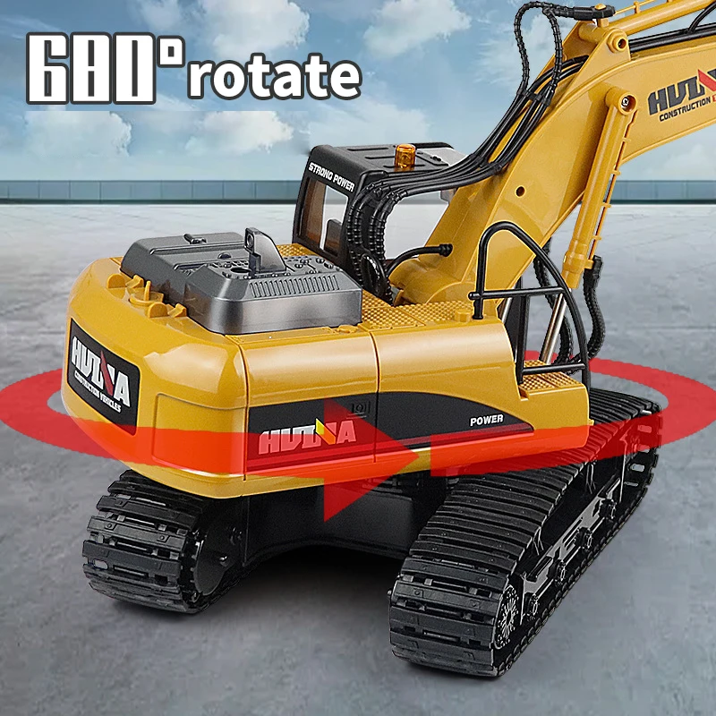 Huina 650 1:14 Alloy 21 Channel Remote Control Excavator Metal Version 2.4G Wireless Large Construction Vehicle Excavator Toys