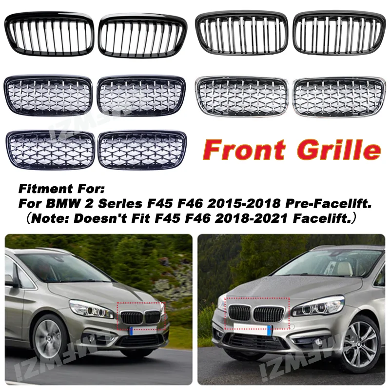 

For BMW 2 Series F45 F46 218d/220d/218i/M240i 2015-2018 Pre-Facelift Front Grille