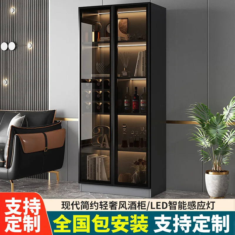 

Custom. Light Luxury Wine Cabinet Wall Locker Modern Simple and High-End Sideboard Cabinet Home Integrated Side Cabinet Glass Do