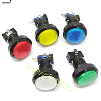 45mm Flat Shaped Parts 5V 12V Large LED light Illuminated Push Buttons Micro switch For Arcade Coin Machine Operated Games