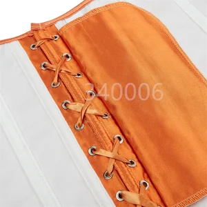 Caudatus Damensatin, Overbust Bustier, sexy Korselet mit Spitze, Vintage -Stil, großer Größe, Orange 12 Hauptverkäufe Laranja Kleidung - №8
