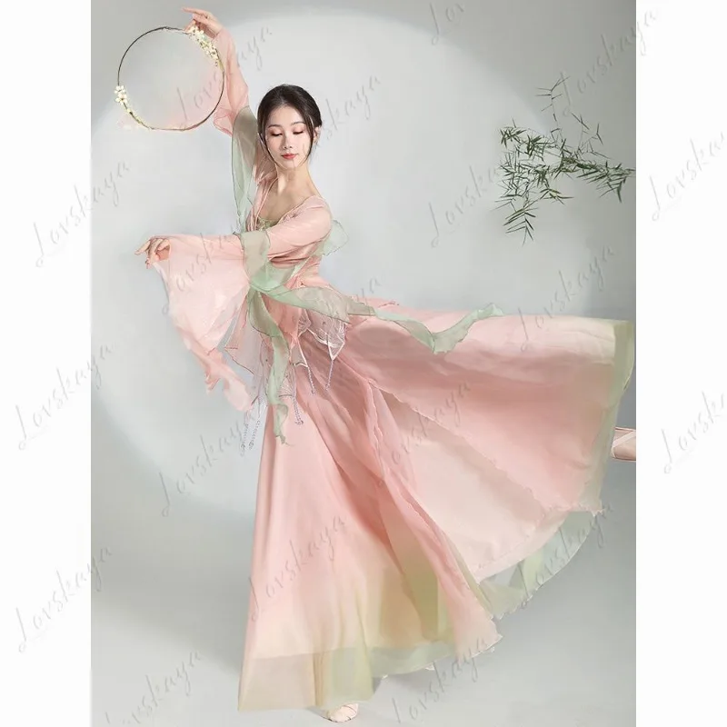 New Classical Dance Dance Costume Body Rhyme Gauze Female Elegant Fairy Chinese Dance Wide-leg Pants Performance Suit