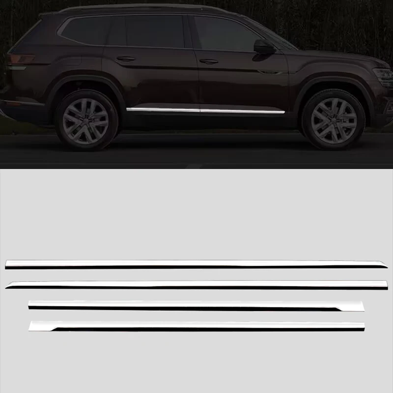 

For Volkswagen Atlas Teramont 2018-2023 Stainless steel Chrome Stainless Side Door Body Anti-Scratched Protector Molding Trim