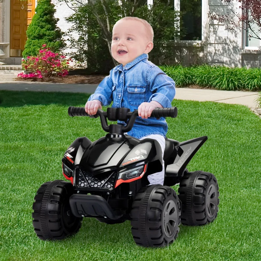 Rideon ATV 6 V batteriebetriebenes elektrisches Quad-Auto mit Musik-LED-Lichtern und Sprühgerät, 4-Rad-Rideon-Spielzeug für Kleinkinder im Alter von 35 Jahren