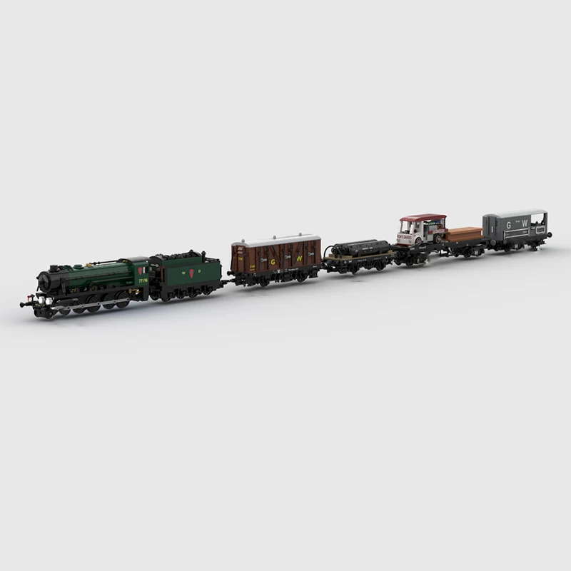 Modelo de coche urbano, ladrillos de construcción MOC WD Austerity 2-8-0, tren de carga, tecnología Modular, regalos, vacaciones, montar, juguetes para niños, traje