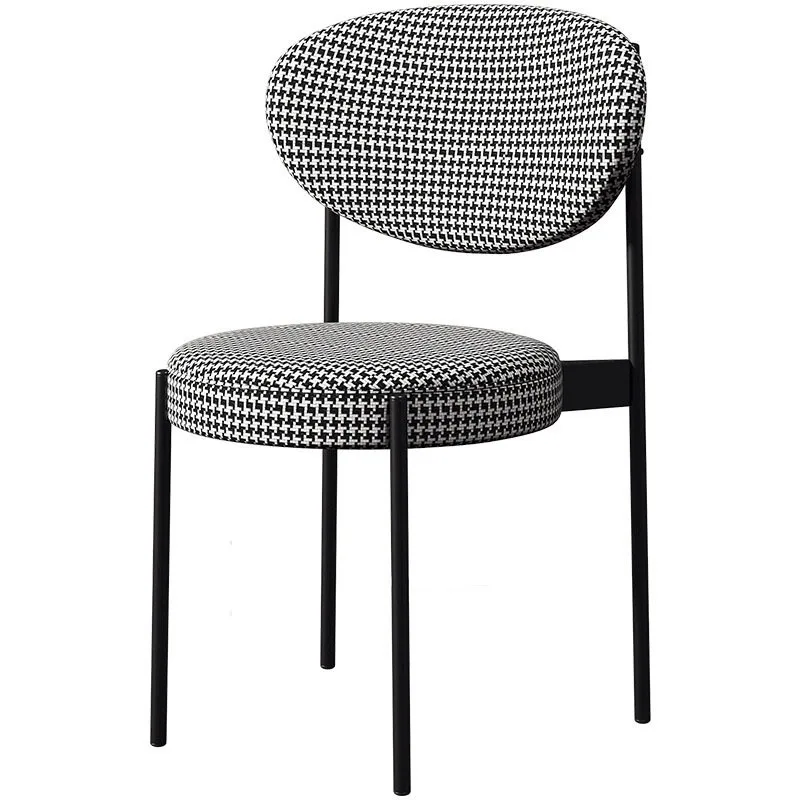 

Light Luxury Houndstooth Nordic Chair Home Backrest Dining Chairs for Kitchen Furniture Modern Restaurant Chair Lounge Chairs