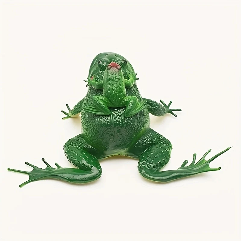 1PC Simulation klingender Frosch Modell Mutter und Kind Frosch Kröte gefälschter Frosch knifflige Requisiten Kinderspielzeug Sammlung Streichspielzeug