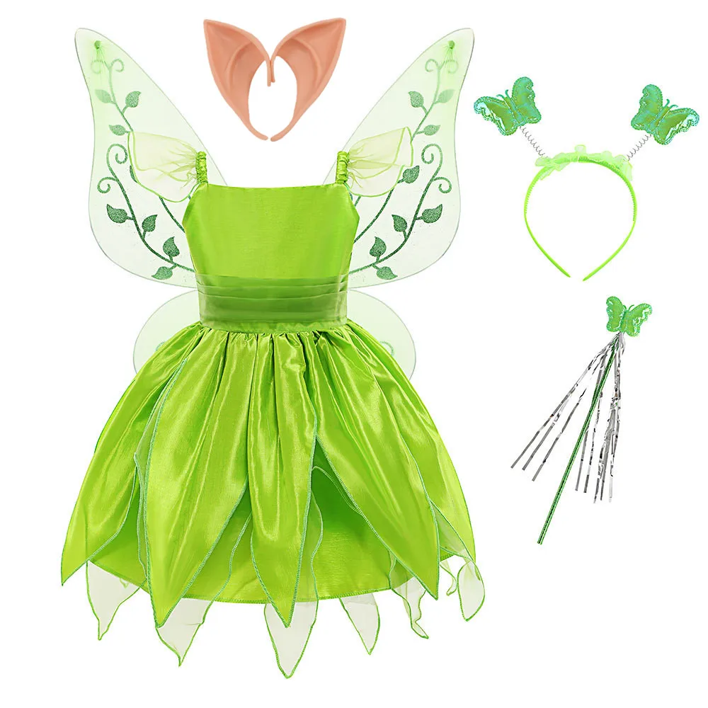 Halloween Party Child Peter Pan Cosplay Costume Masquerade Boys Elf Green Clothing Set Fancy Fairy Tinkerbell Clothes for Kids