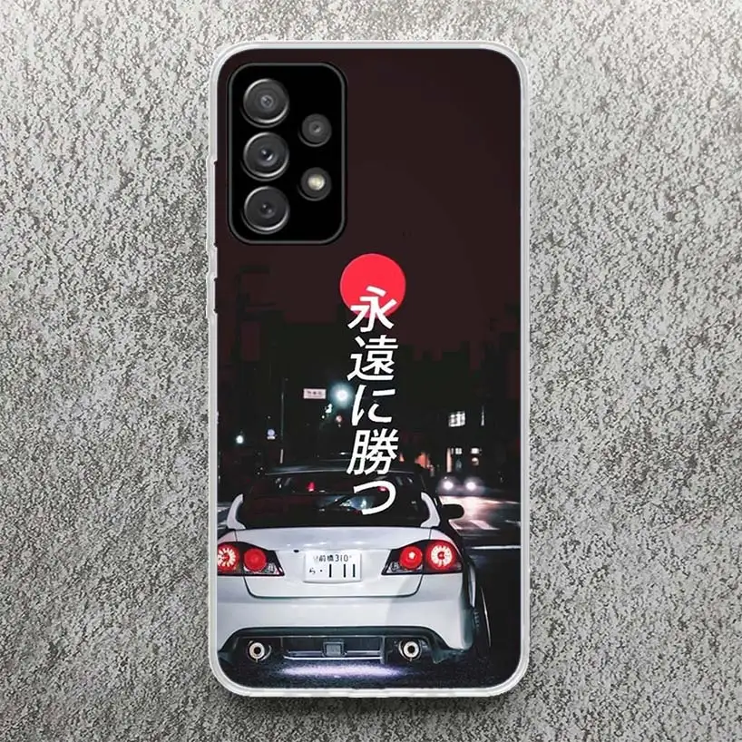 JDM Type R Civic Sport Car Phone Case For Samsung Galaxy A15 A55 A14 A54 A13 A53 A12 A52S A25 A24 A35 A34 A23 A33 A22 A32 A04S A