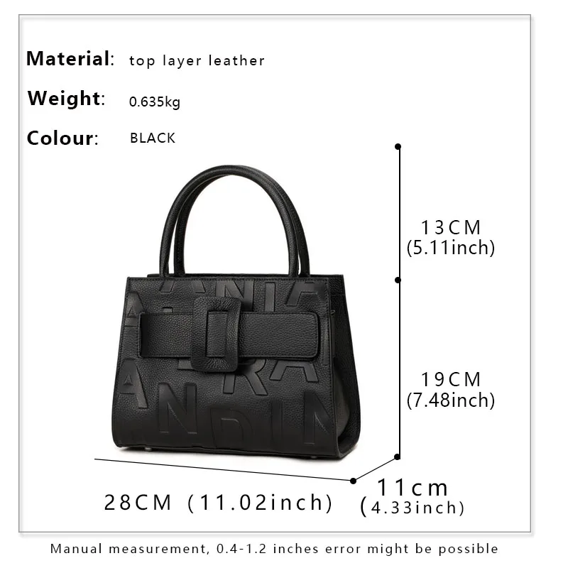 Genuine leather women\'s bag Women\'s shoulder bag 2023 new large capacity crossbody bag Women\'s versatile handbag Letter bag