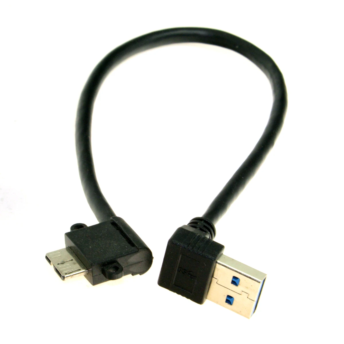 CYSM 20cm Up Angled 90 Degree Right Angled USB 3.0 to Micro 10Pin Cable High Quality for Cell phone & Hard Disk SSD Cablecc