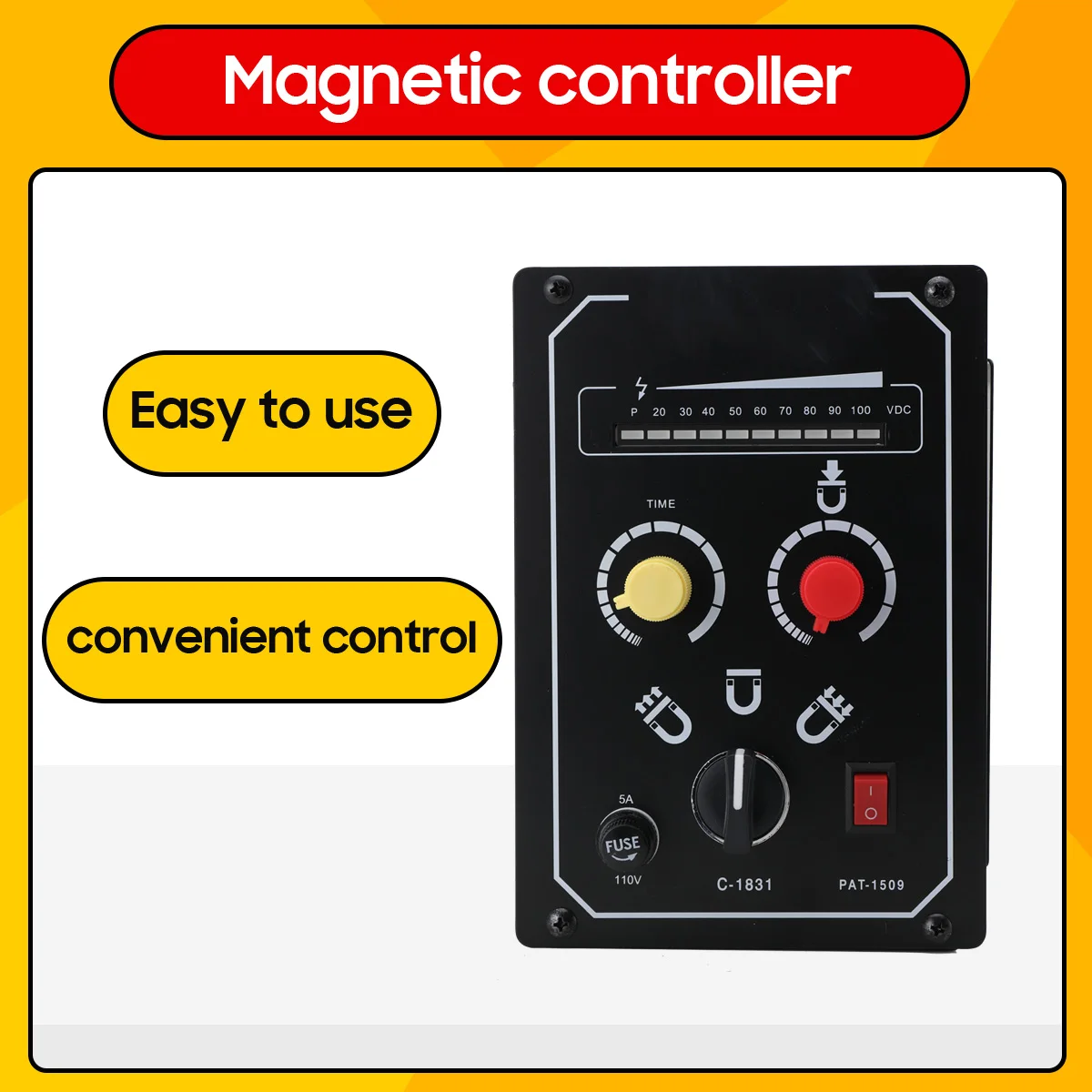 110V AC 5A Lathe Electro Magnetic Chucks Controller Planer Milling Grinding 9-15 seconds
