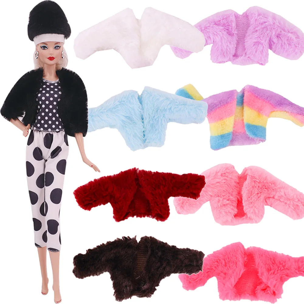 11 Models Barbiees Doll Clothes Fashion Coat Plush Tops With Skirt Top Pants Fit Barbiees&BJD Doll Gift For Girls Accessories