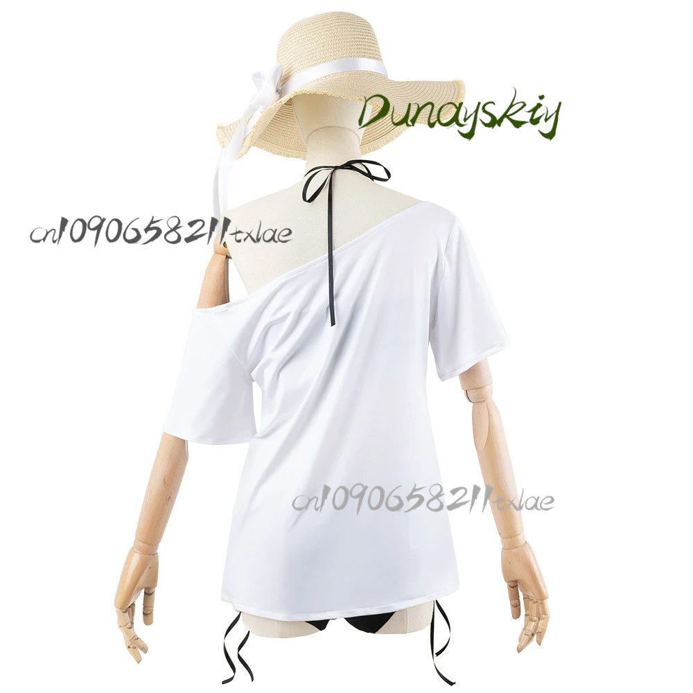 VTuber Amane Tama Amiya ملابس السباحة التأثيرية مجموعة ملابس السباحة شعر مستعار أنيمي لعبة الزي لصيف الشاطئ وحفلات الهالوين