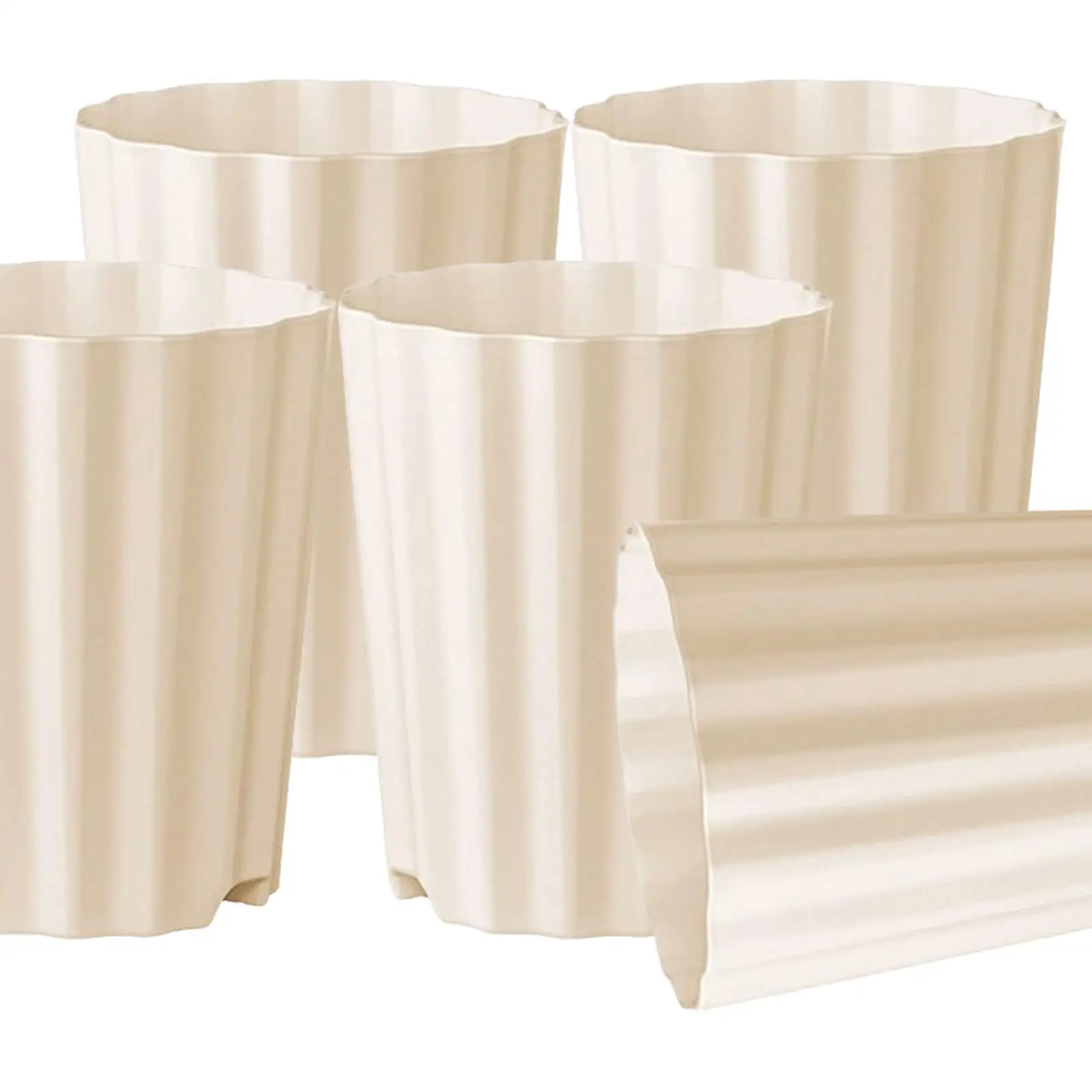 5 Pieces Plant Pots Indoor Decoration Flowerpots Sturdy Barrel Planters for Succulents Restaurant Apartment Courtyard Office
