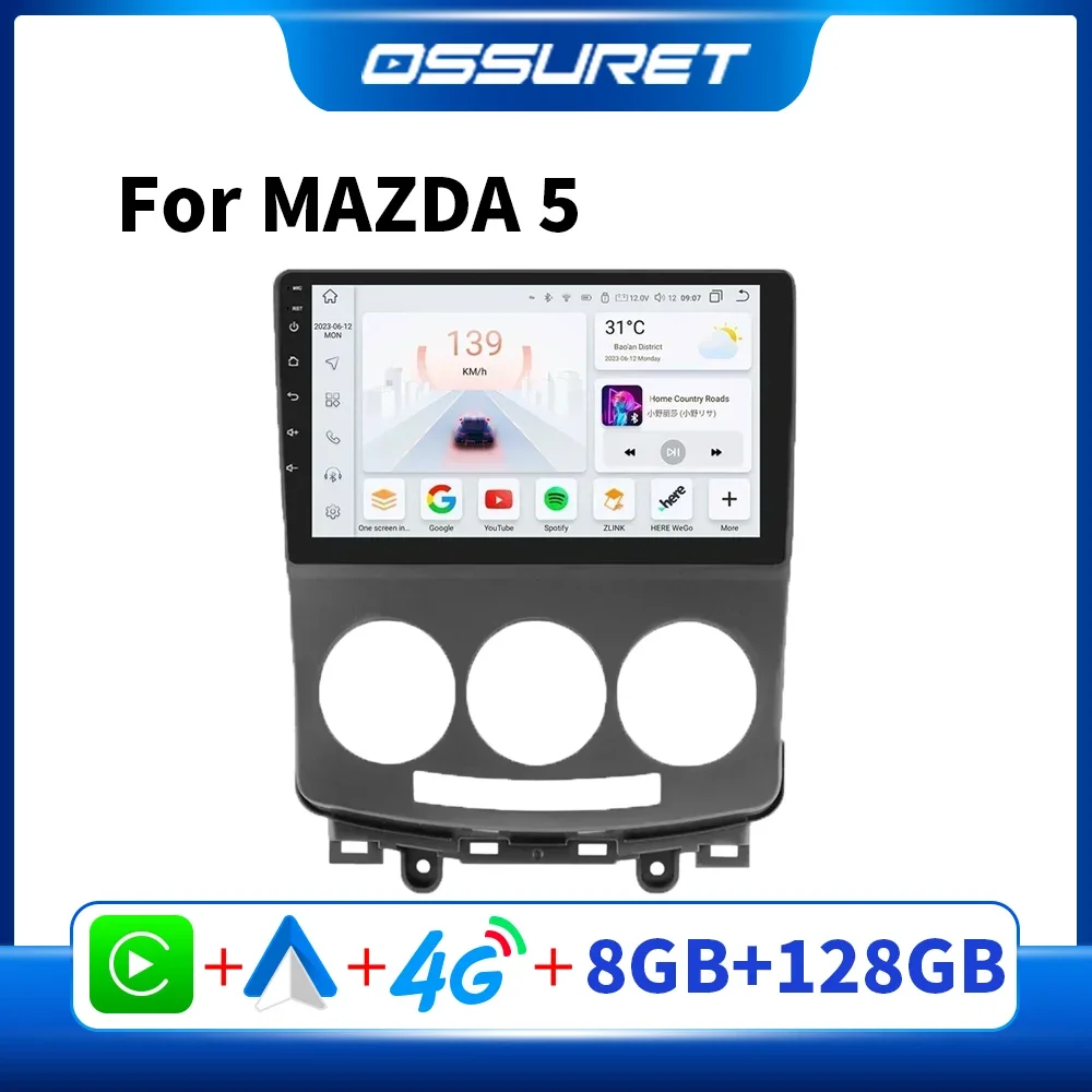 

Автомобильное радио OSSURET Android для MAZDA 5 Mazda5 2005-2010, Автомобильный мультимедийный GPS стерео экран Carplay DSP WIFI 7862 2din головное устройство