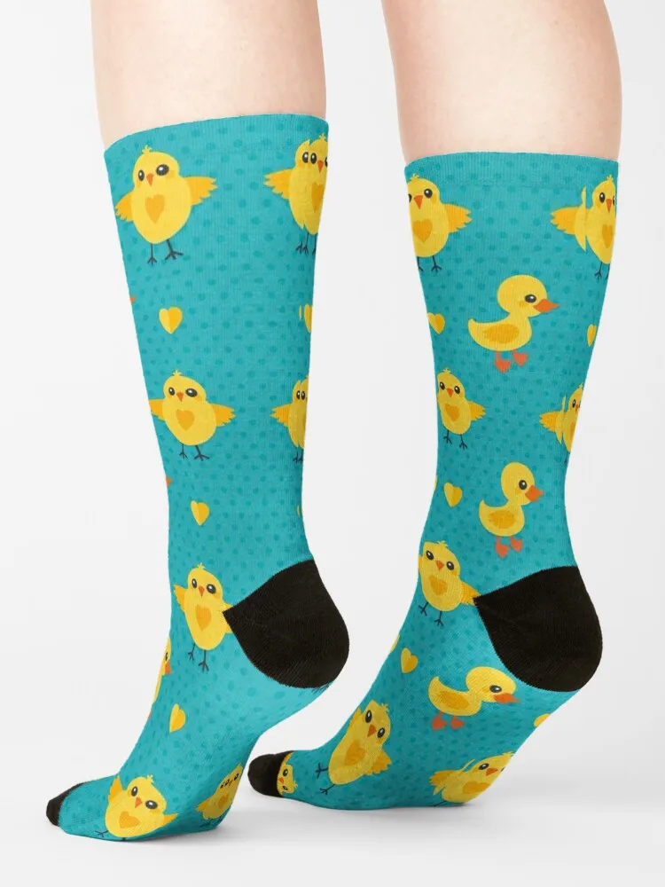 Chicks and Ducklings Socks Stockings compression with print Socks Women Men's