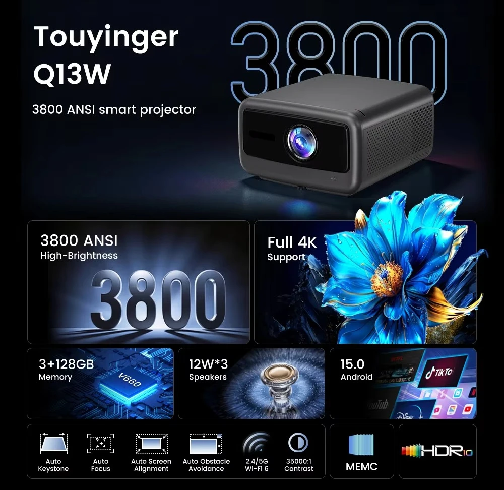 투잉거 Q13W 고휘도 3800 안시루멘 3+128G - Smart Home Theater 리뷰 및 가격