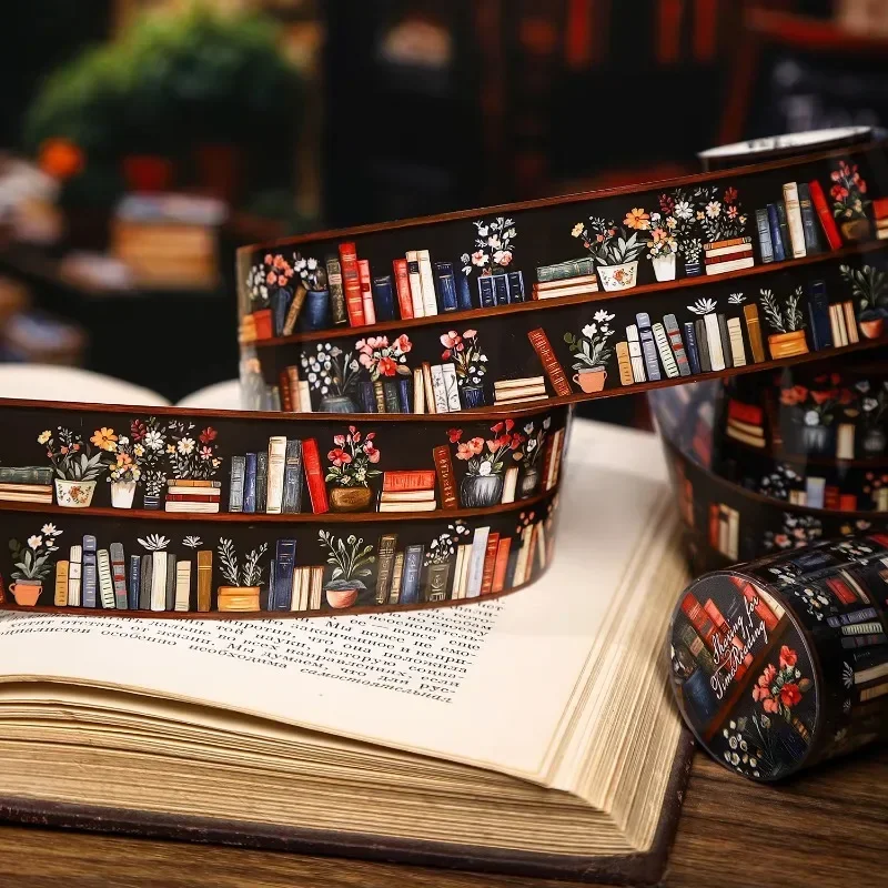 

1Roll Book Shadow Reading Time Together PET Tape Street Tapes Reading Supplies Scrapbook Corner Tracks Adhesives 40mm*2m