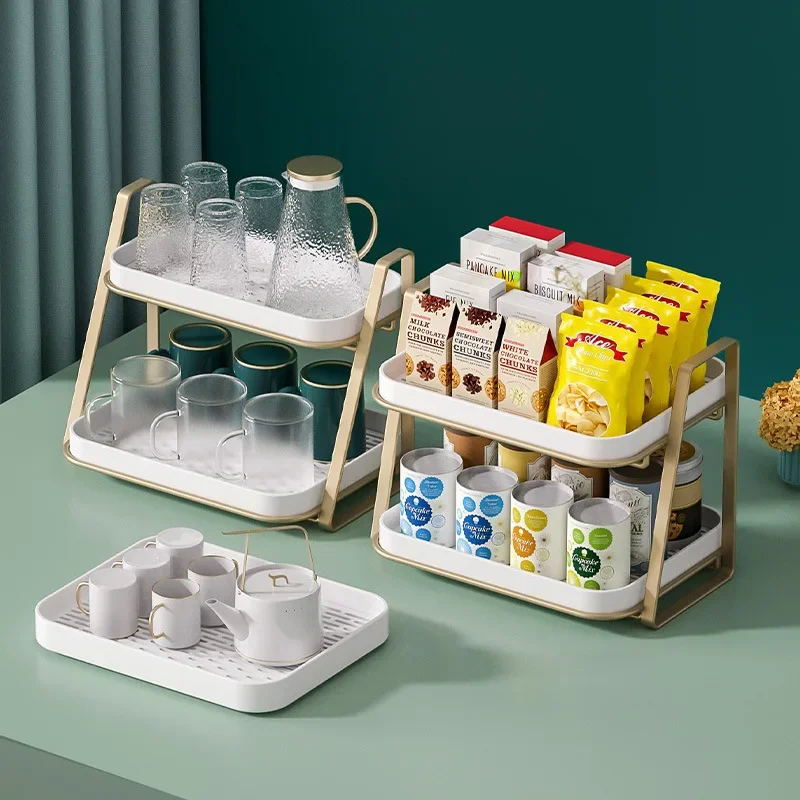 

Kitchen Accessories 2/3 layers Wine Glasses Holder Glass Cup Rack Cupboard Coffee Cup With Tray Drain Holder Organizer